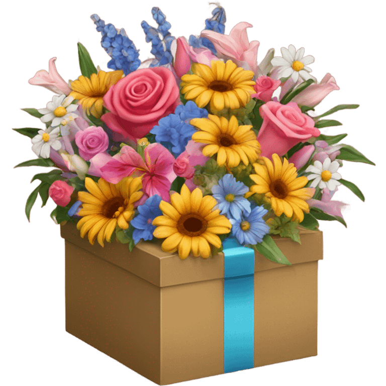 Flower gift box emoji