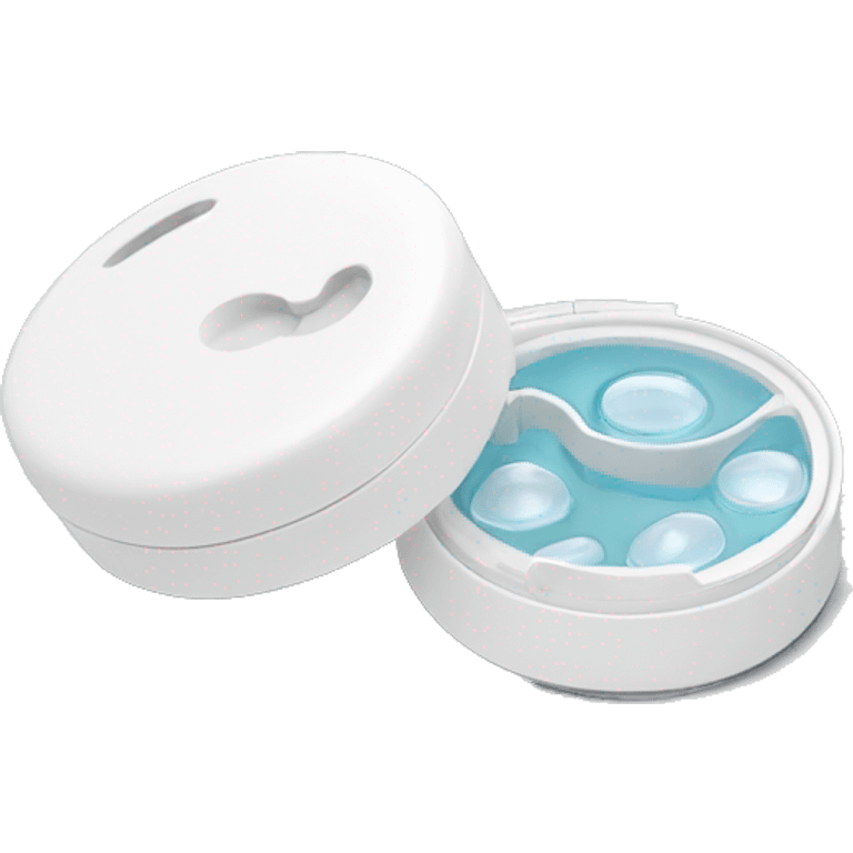 dual compartment screw-top prescription contact lens case emoji