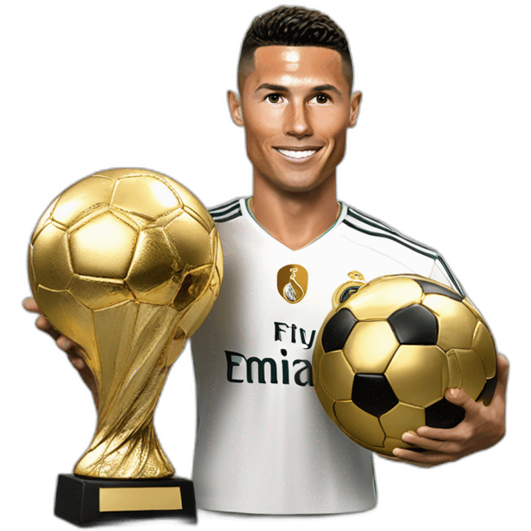 Ronaldo avec ses 5 ballon d'or emoji