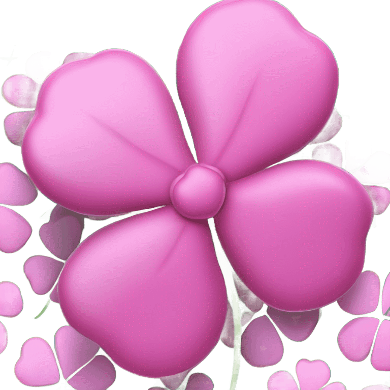 3D Four Leaf Pink Clover emoji