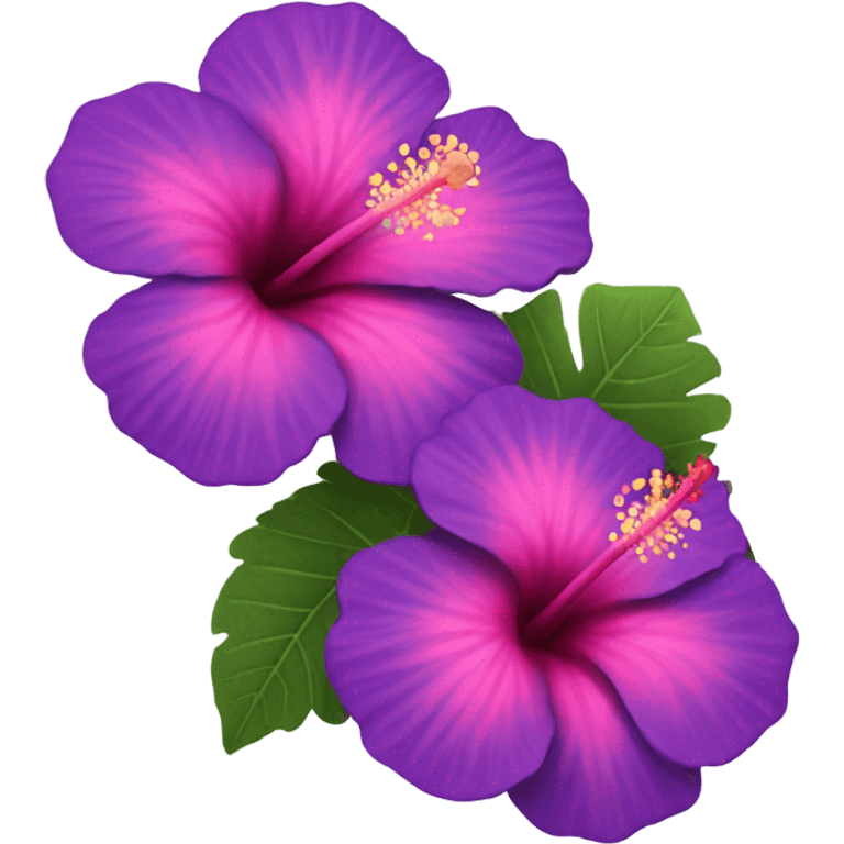 Purple and pink hibiscus emoji