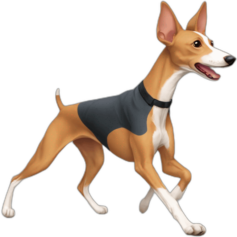 Podenco haciendo deporte emoji