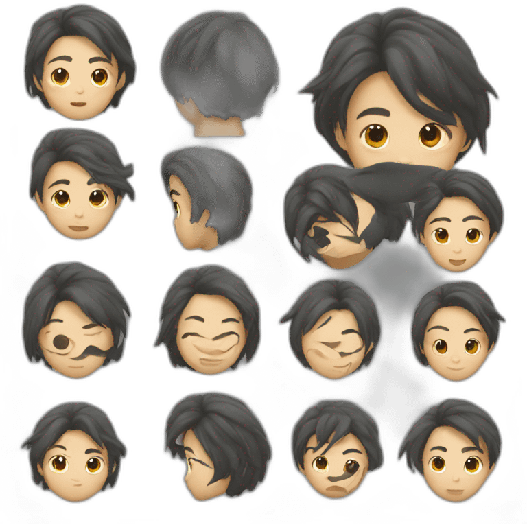 A vietnamese person with hair 2 flows emoji