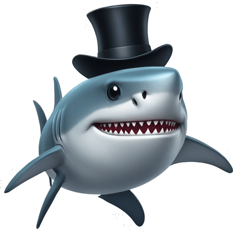 shark with tophat emoji