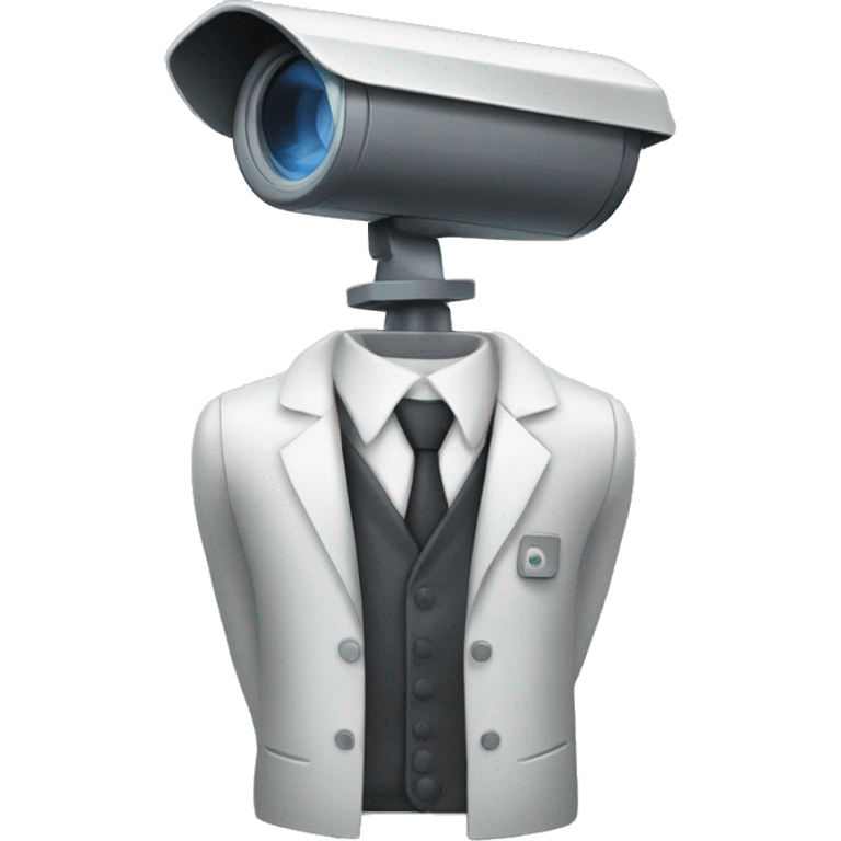 CCTV camera head with suit body holding plunger emoji