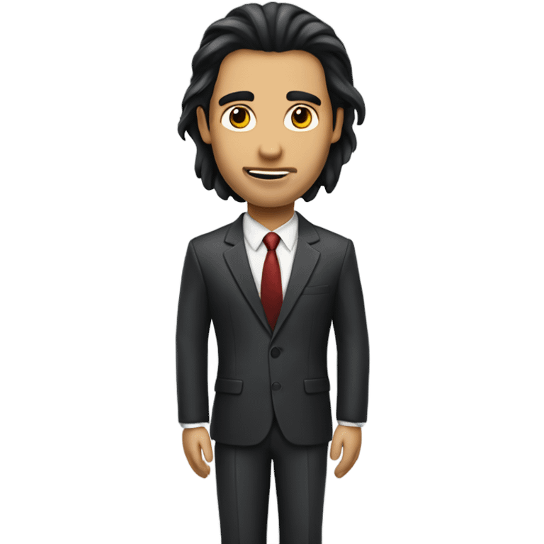 Suit man with long dark hair  emoji