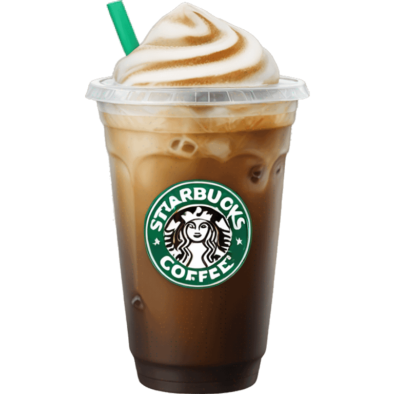 Starbuck ice coffee with ice cubes emoji