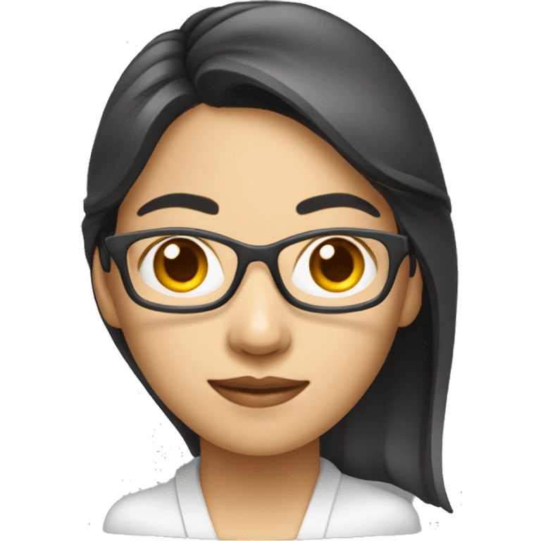 woman Asian data scientist with a computer  without glasses  emoji