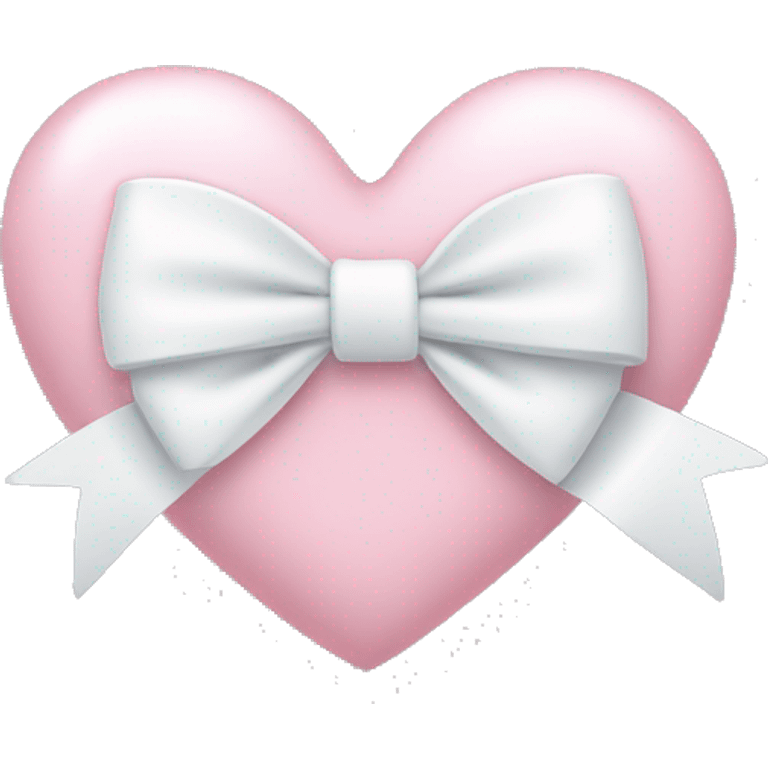 Pastel pink heart with white bow emoji