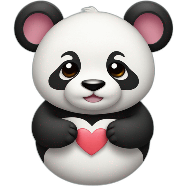 panda tien un coeur emoji