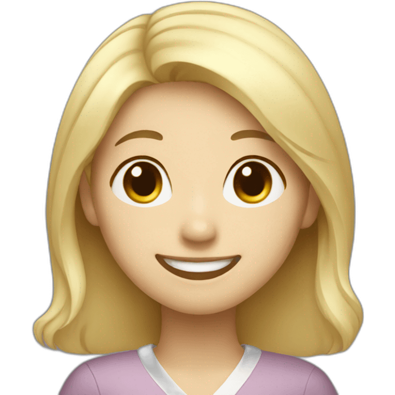 Korean blond woman smiling emoji