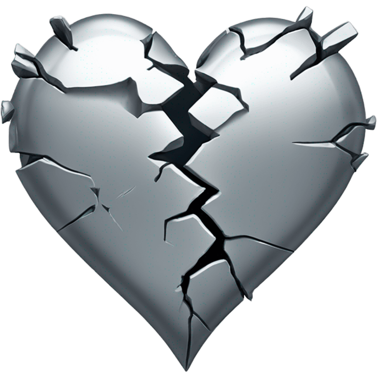 silver broken heart emoji