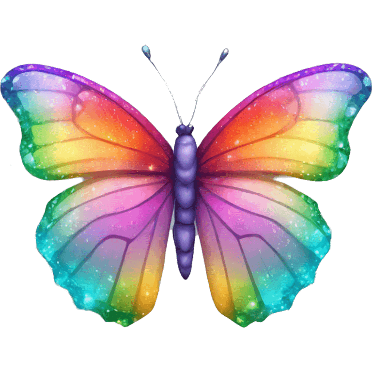 One Shiny-Colorful-Iridescent-Sparkly-Rainbow-Gradient-Crystal-Gem-Butterfly-Crystal-Fly emoji