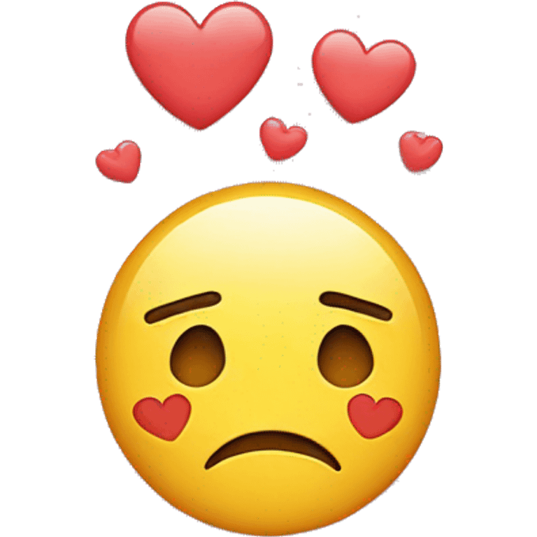 Sad face with hearts emoji