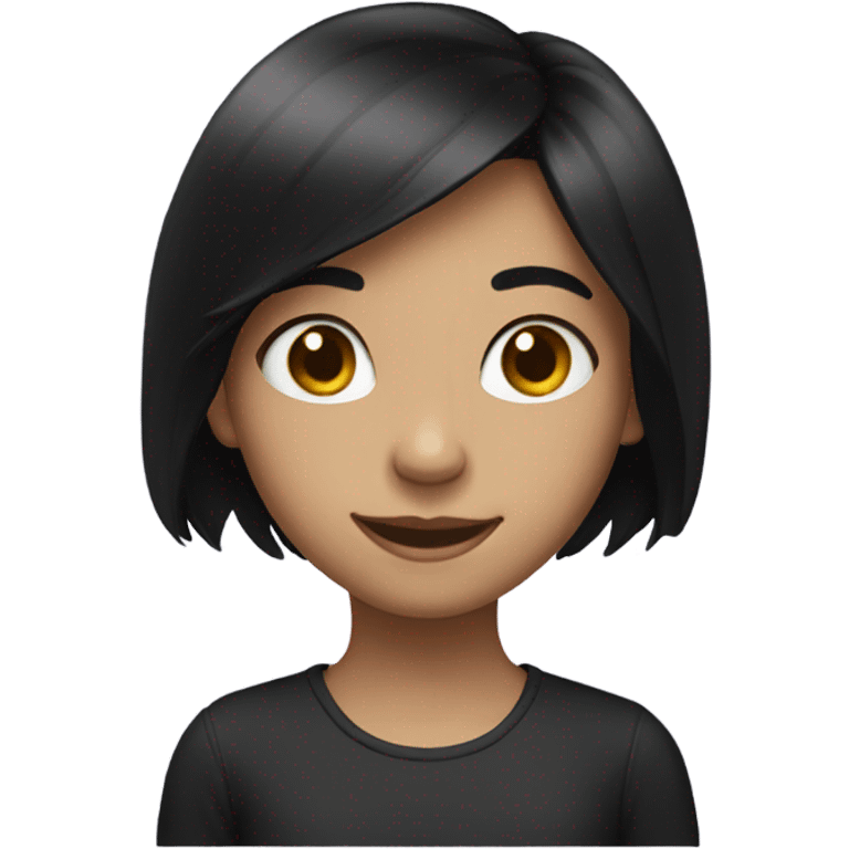 smiling girl with black hair emoji