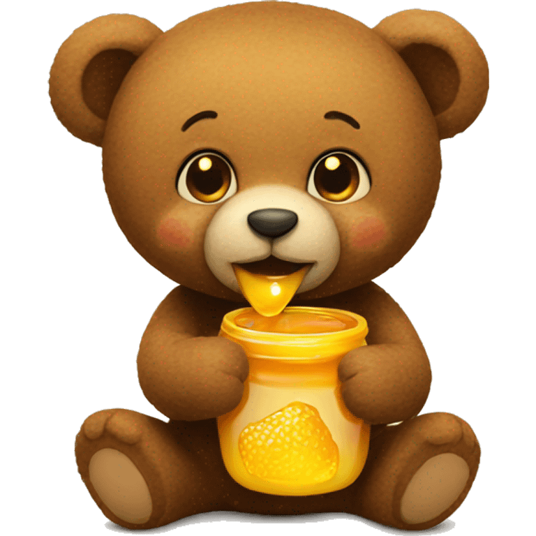 Teddy eating honey emoji