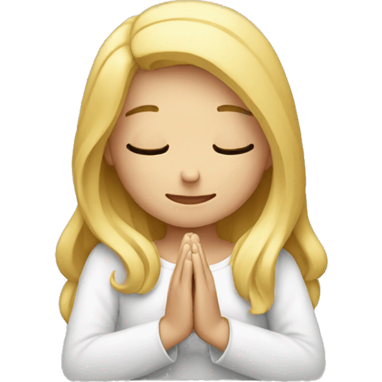 Blonde girl praying emoji