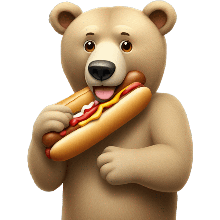 A bear with a hot dog emoji