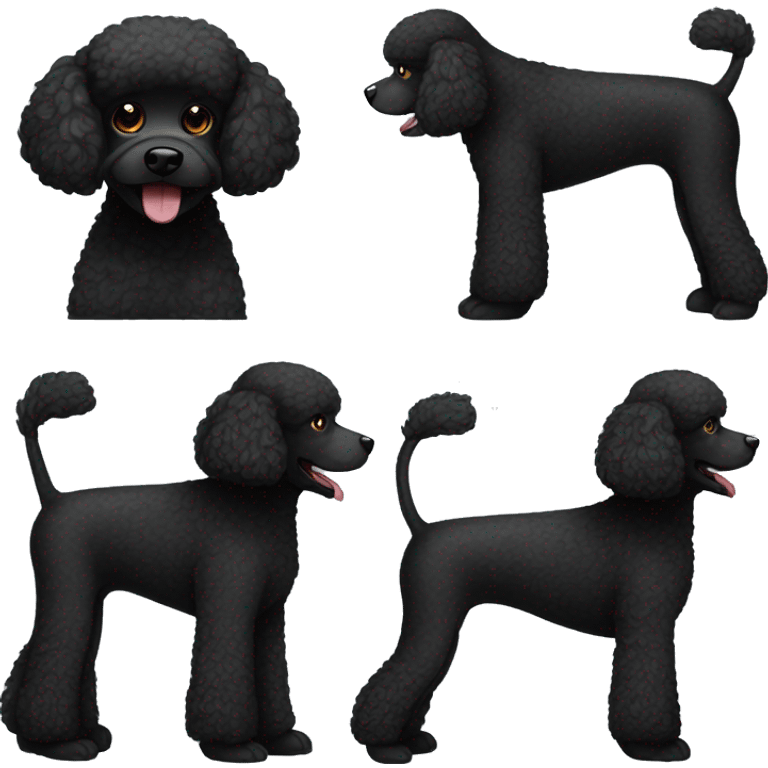 Bear like toy black poodle emoji