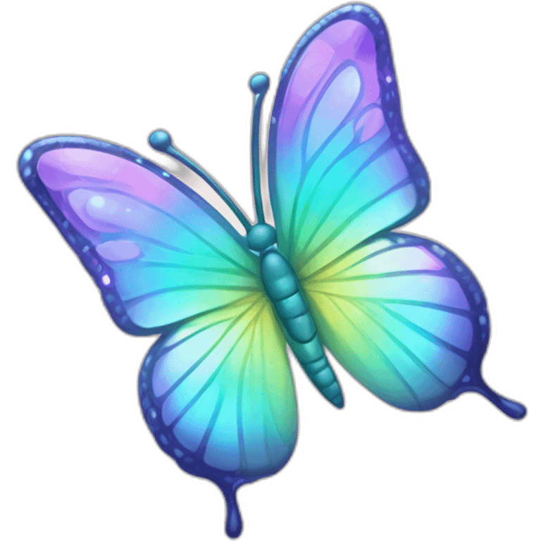 Shiny Glossy Pastel Gradient Hue Iridescent Crystal Butterfly emoji