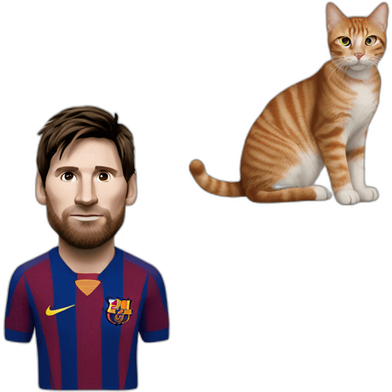 Lionel Messi with cat body emoji