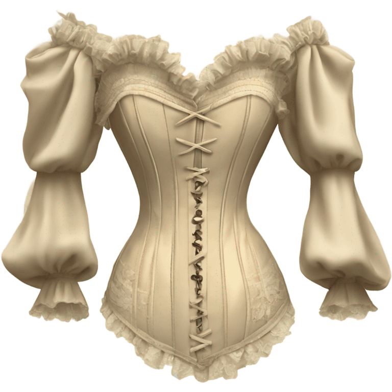 vintage rococo light beige corset with sleeves  emoji