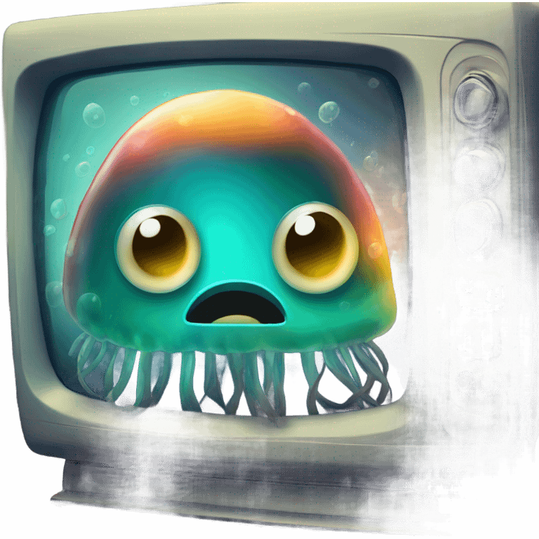 Jelly fish watching T.V emoji