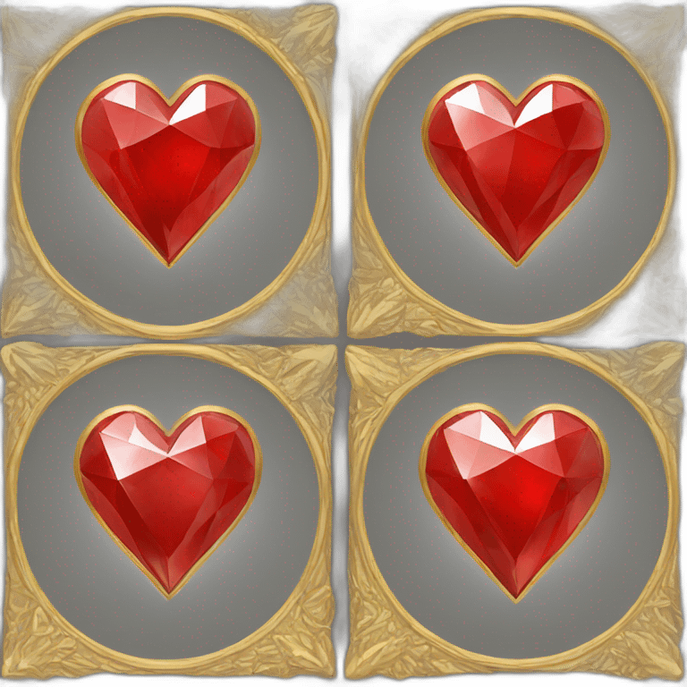 Red heart diamond with gold border emoji