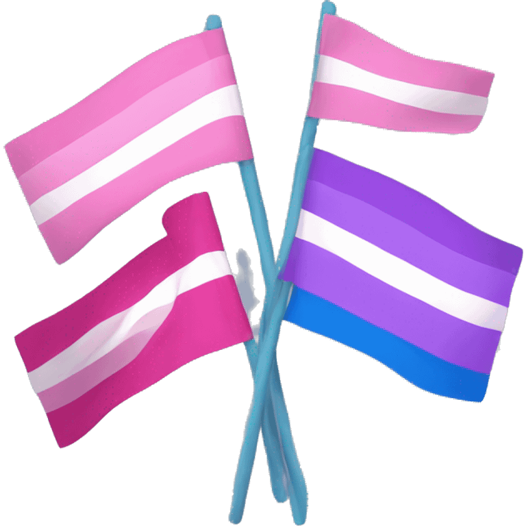 Three striped flags with pink at the top purple in the middle and a blue at the bottom flag emoji