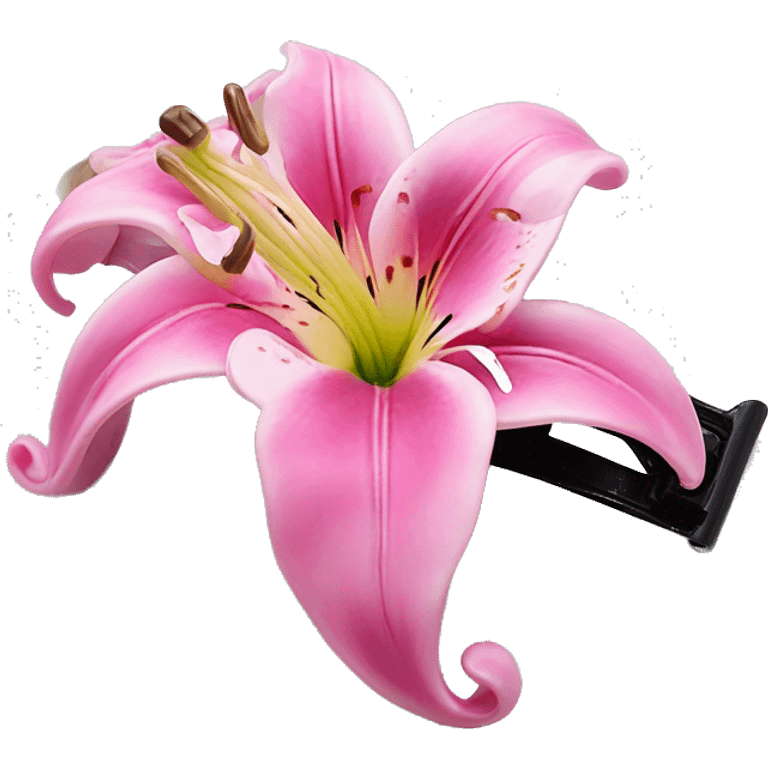 hair claw/clip with pink lily ( accessory)  emoji