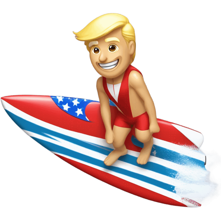 Donald j trump surfing on a rocket emoji