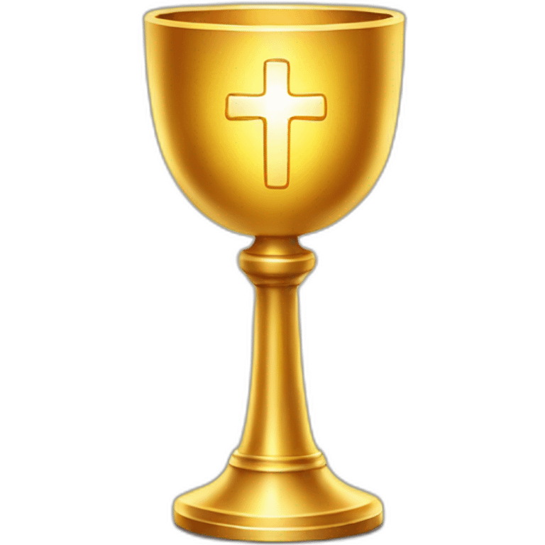 Golden chalice with radiant cross. emoji