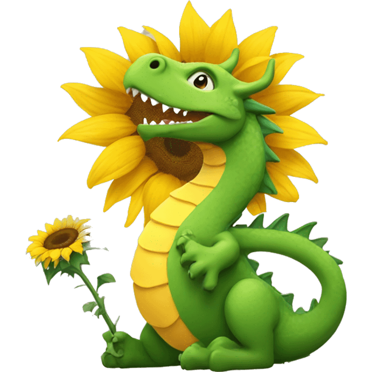 Dragon With Sunflower emoji