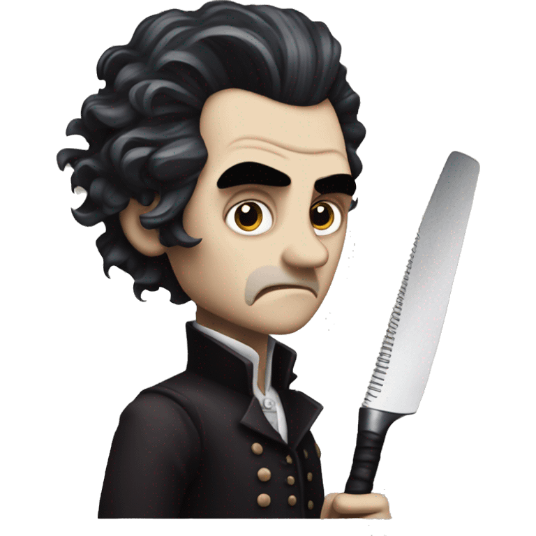 Sweeney Todd with a blade emoji