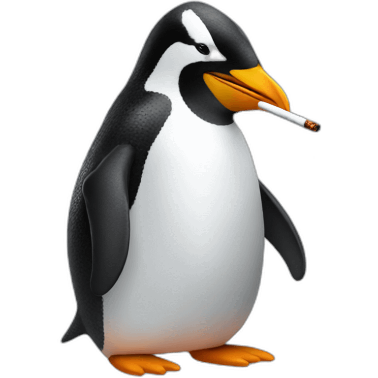 Penguin smoking emoji