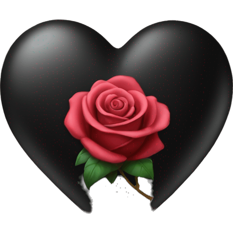 Black heart with rose  emoji