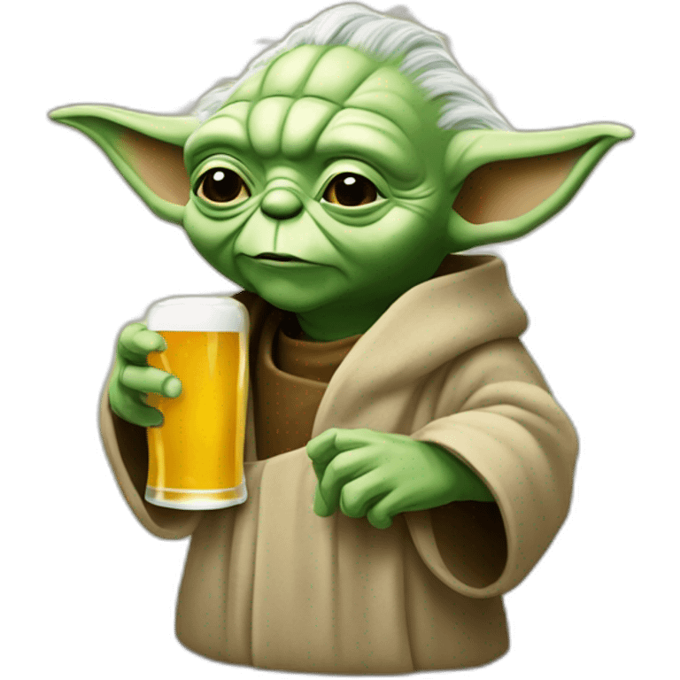 Yoda buvant une bière  emoji