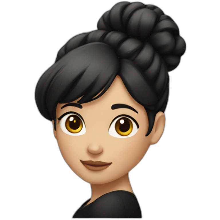 A girl with black bun hair  emoji