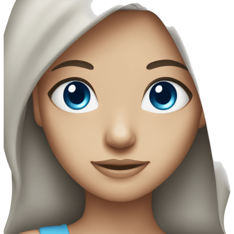 Brunette blue eyes girl emoji