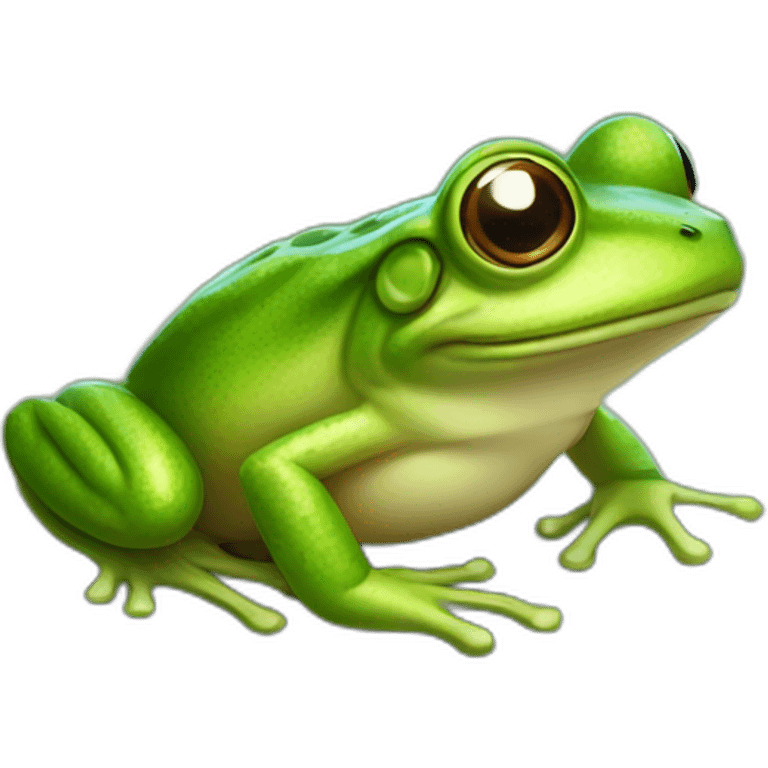 Frog relaxing on lily pad emoji