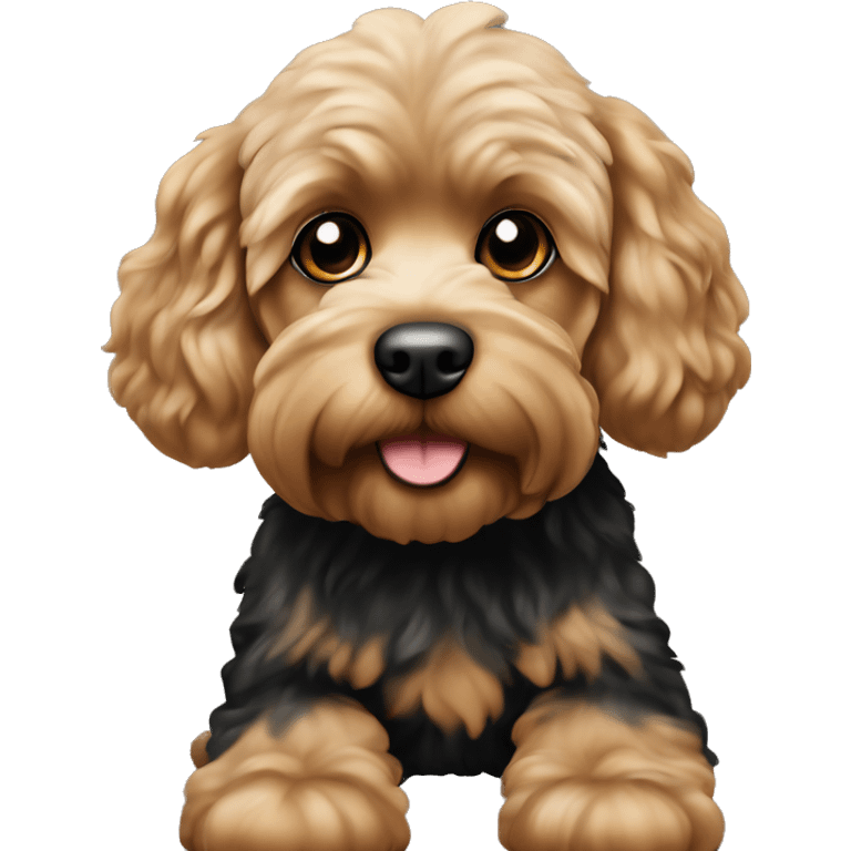 A black and tan cockapoo emoji