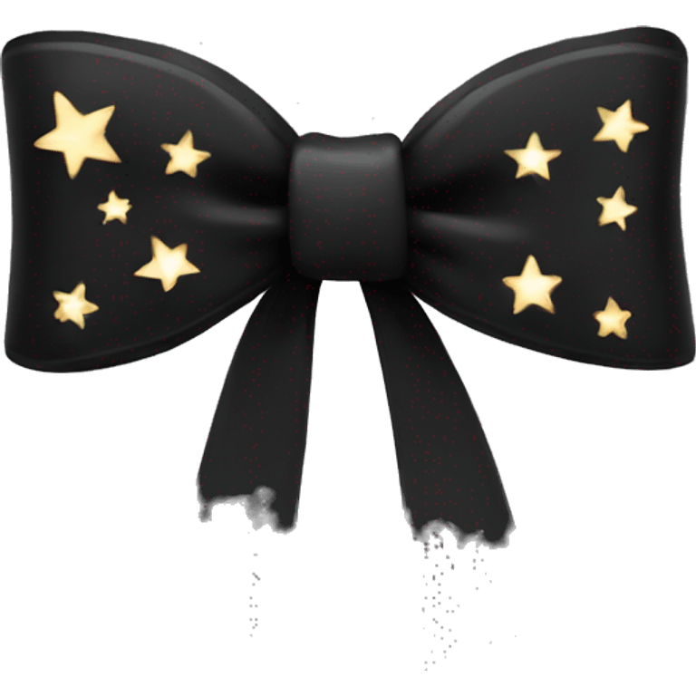 Black colour bow with stars emoji