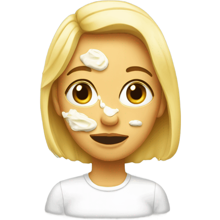 Girl with mayo on face emoji