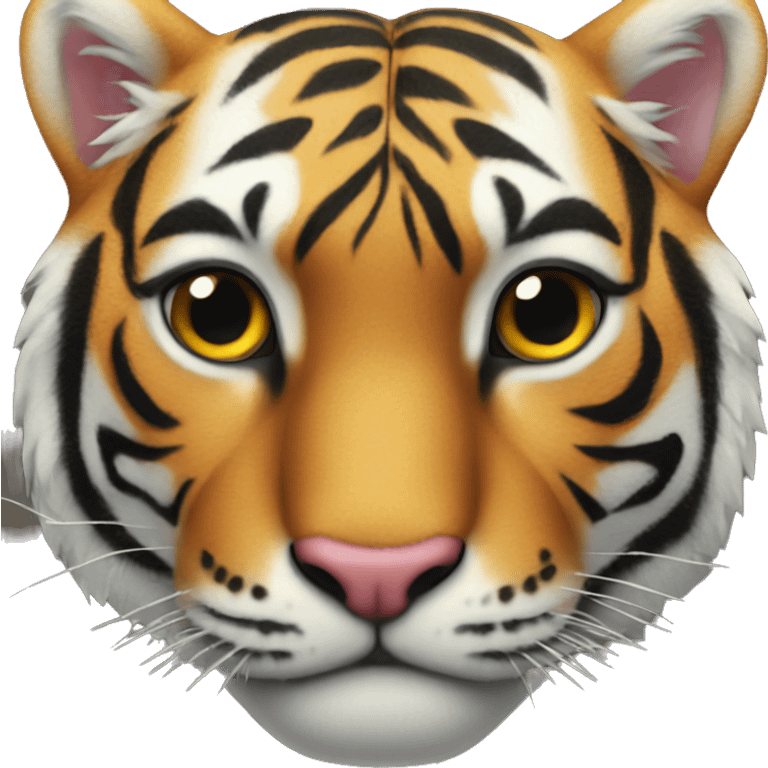 a heart emoji with tiger pattern emoji