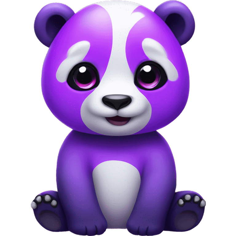 cute neon purple panda emoji