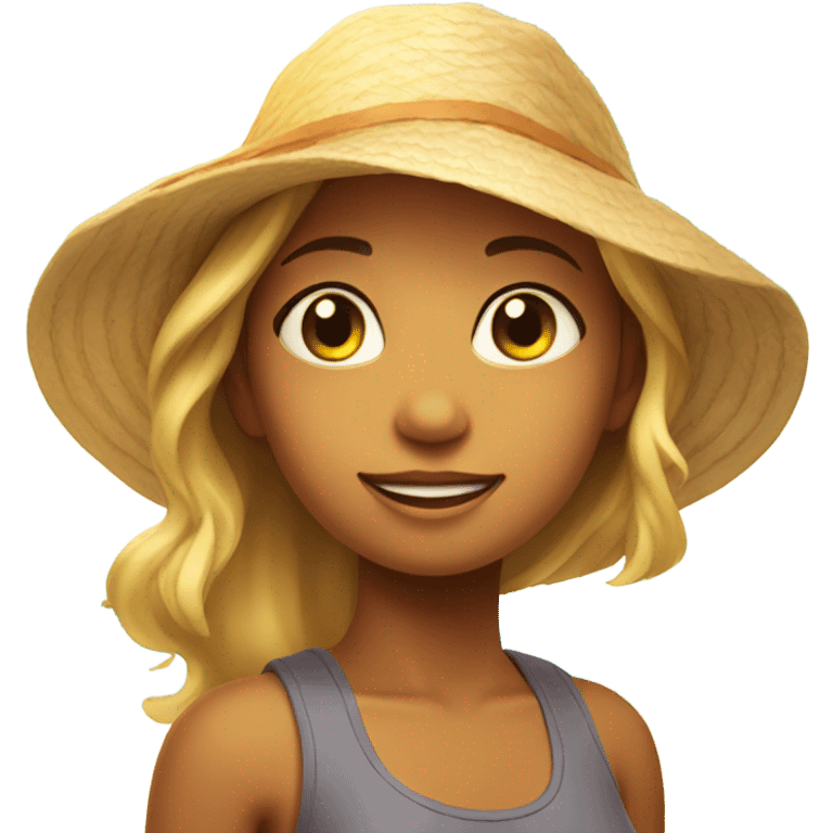 girl in the sun on the beach emoji