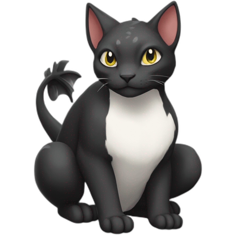 Sitting-Black-and-White-cat-dragon-type-pokemon emoji