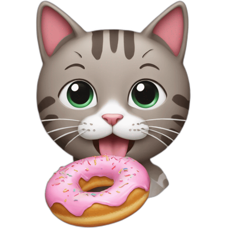 Cat eating donut emoji