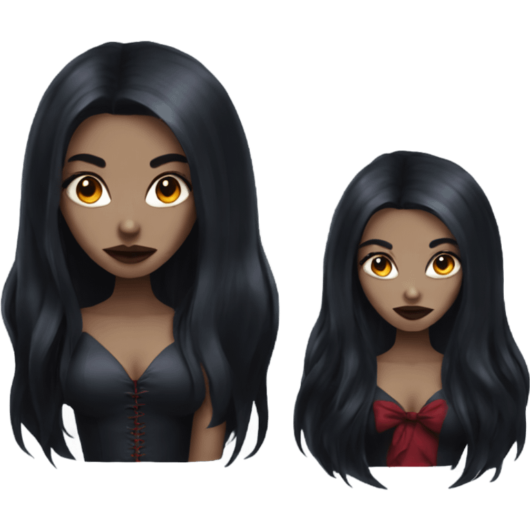 vampire girl with long black hair emoji