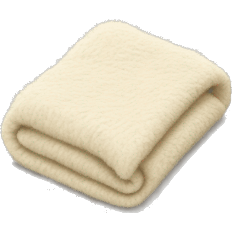 Folded fuzzy cream blanket emoji